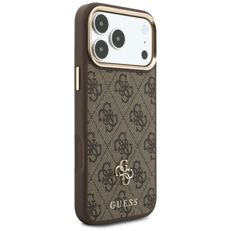 Etui Guess 4G z portfelem i smyczą MagSafe do iPhone 18 Pro / 17 Pro brązowy