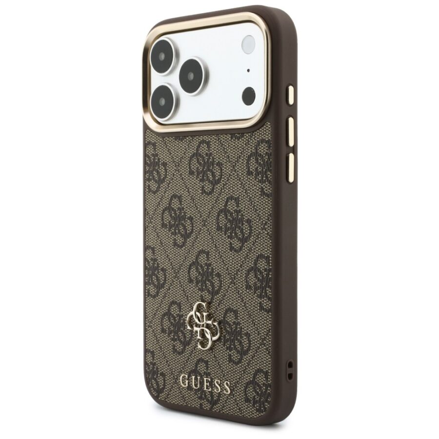 Etui Guess 4G z portfelem i smyczą Magsafe do iPhone 18 Pro Max / 17 Pro Max brązowy