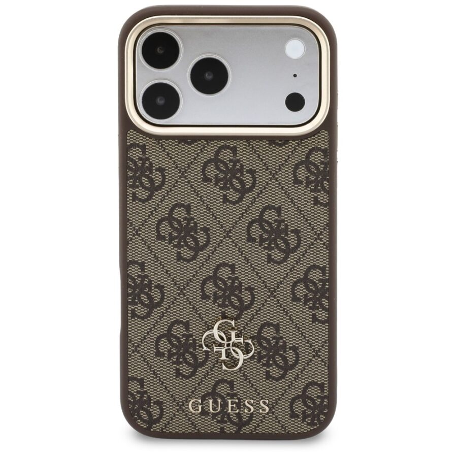 Etui Guess 4G z portfelem i smyczą Magsafe do iPhone 18 Pro Max / 17 Pro Max brązowy