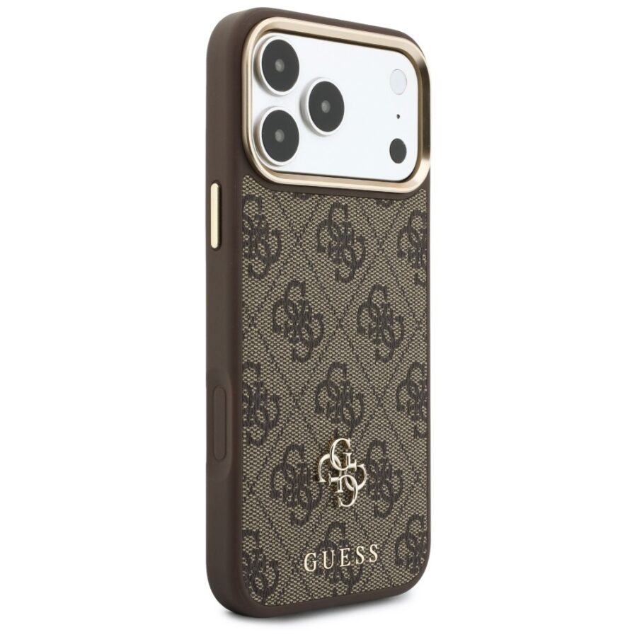 Etui Guess 4G z portfelem i smyczą Magsafe do iPhone 18 Pro Max / 17 Pro Max brązowy