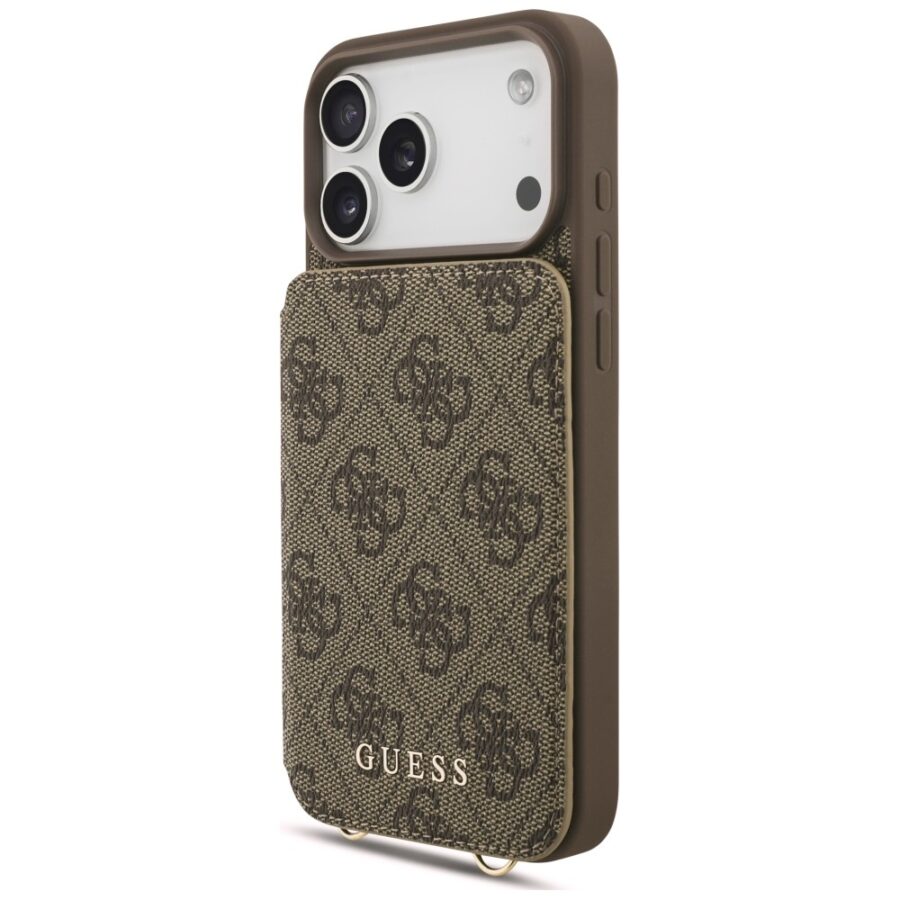 Etui Guess 4G Cardslots & Magnetic Closure Crossbody do iPhone 18 Pro / 17 Pro brązowy