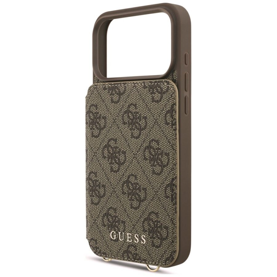Etui Guess 4G Cardslots & Magnetic Closure Crossbody do iPhone 18 Pro / 17 Pro brązowy