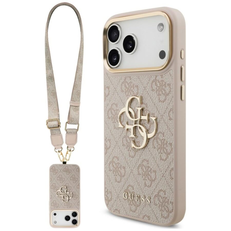 Etui Guess 4G Big 4G Classic Logo Big Strap Metal Buttons do iPhone 18 Pro / 17 Pro różowy