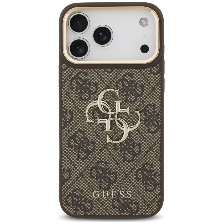 Etui Guess 4G Big 4G Classic Logo Big Strap Metal Buttons do iPhone 18 Pro / 17 Pro brązowy