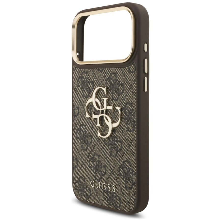 Etui Guess 4G Big 4G Classic Logo Big Strap Metal Buttons do iPhone 18 Pro / 17 Pro brązowy