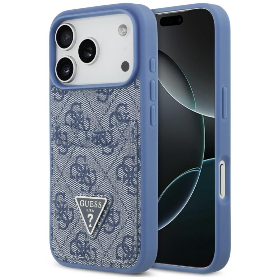 Etui Guess 4G Double Card Triangle do iPhone 18 Pro / 17 Pro niebieski
