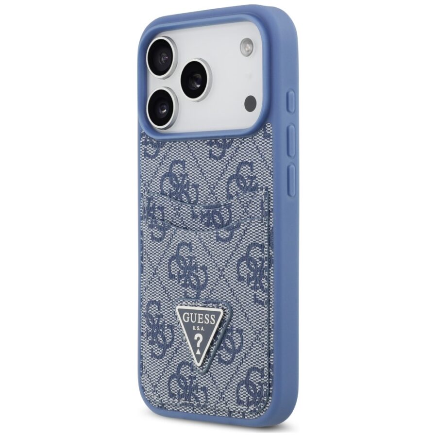Etui Guess 4G Double Card Triangle do iPhone 18 Pro / 17 Pro niebieski