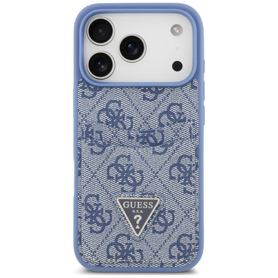 Etui Guess 4G Double Card Triangle do iPhone 18 Pro / 17 Pro niebieski