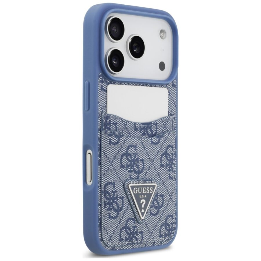 Etui Guess 4G Double Card Triangle do iPhone 18 Pro / 17 Pro niebieski