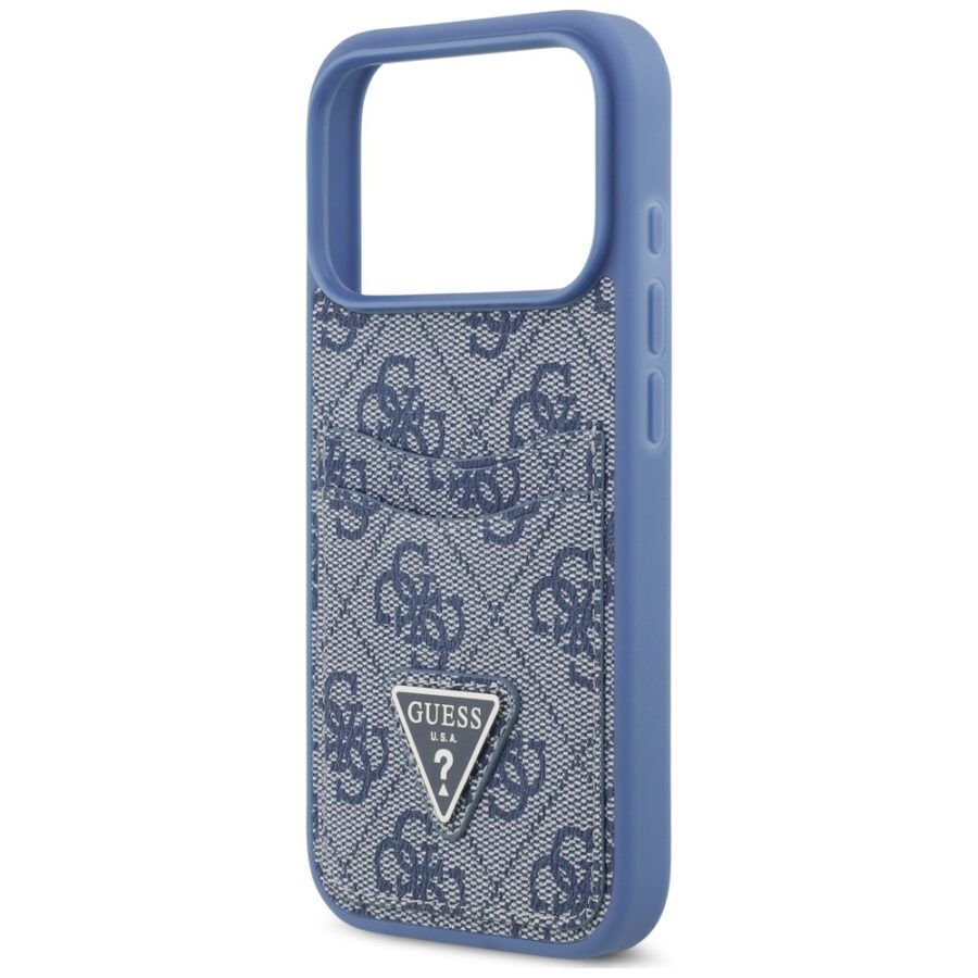 Etui Guess 4G Double Card Triangle do iPhone 18 Pro / 17 Pro niebieski