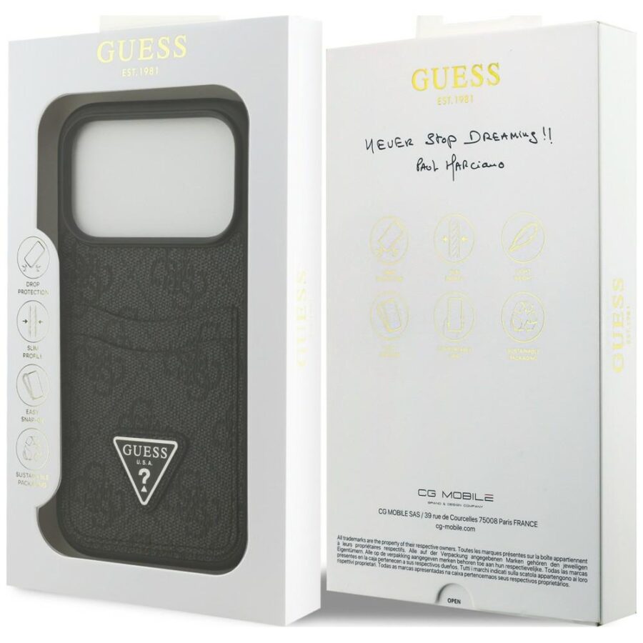 Etui Guess 4G Double Card Triangle do     iPhone 18 Pro / 17 Pro czarny