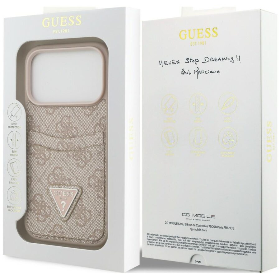 Etui Guess 4G Double Card Triangle do iPhone 18 Pro / 17 Pro różowy