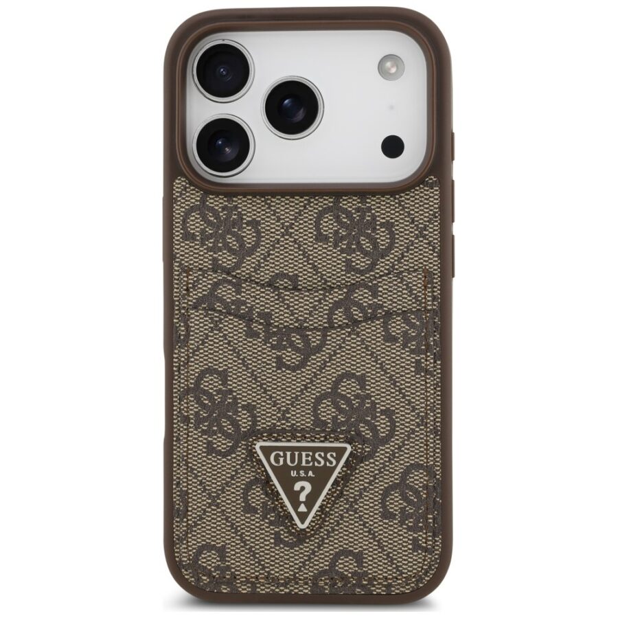 Etui Guess 4G Double Card Triangle do iPhone 18 Pro / 17 Pro brązowy