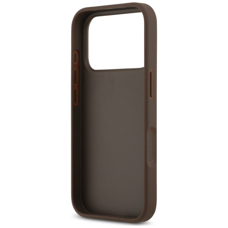 Etui Guess 4G Double Card Triangle do iPhone 18 Pro / 17 Pro brązowy