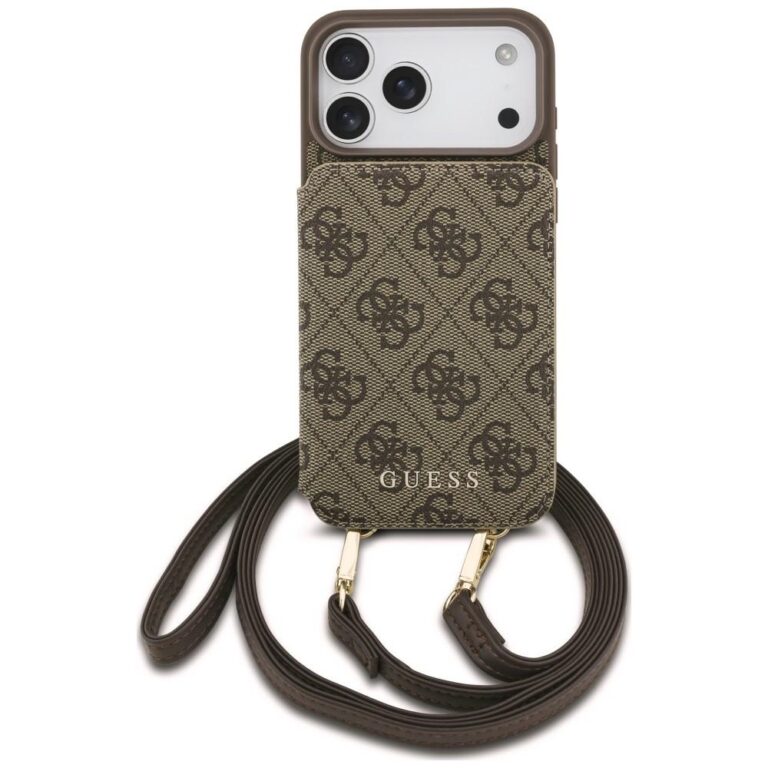 Etui Guess 4G Cardslots & Magnetic Closure Crossbody do iPhone 18 Pro Max / 17 Pro Max brązowy