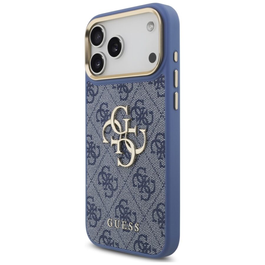 Etui Guess 4G Big 4G Classic Logo Big Strap Metal Buttons do iPhone 18 Pro Max / 17 Pro Max niebieski