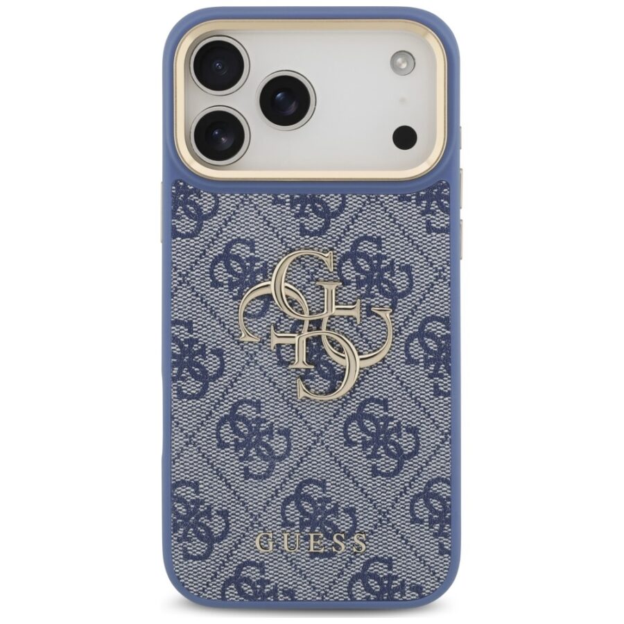 Etui Guess 4G Big 4G Classic Logo Big Strap Metal Buttons do iPhone 18 Pro Max / 17 Pro Max niebieski