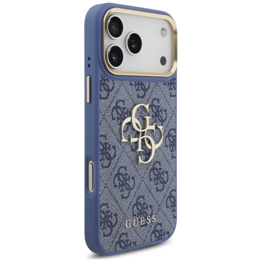Etui Guess 4G Big 4G Classic Logo Big Strap Metal Buttons do iPhone 18 Pro Max / 17 Pro Max niebieski