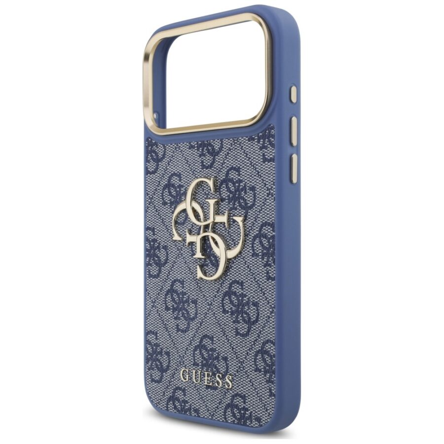 Etui Guess 4G Big 4G Classic Logo Big Strap Metal Buttons do iPhone 18 Pro Max / 17 Pro Max niebieski