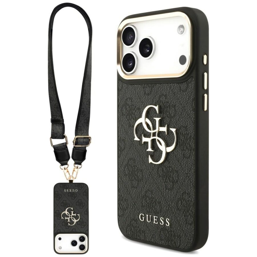 Etui Guess 4G Big 4G Classic Logo Big Strap Metal Buttons do iPhone 18 Pro Max / 17 Pro Max czarny