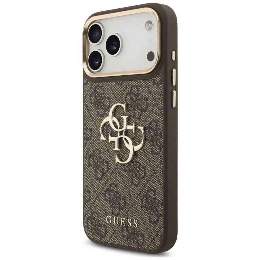 Etui Guess 4G Big 4G Classic Logo Big Strap Metal Buttons do iPhone 18 Pro Max / 17 Pro Max brązowy