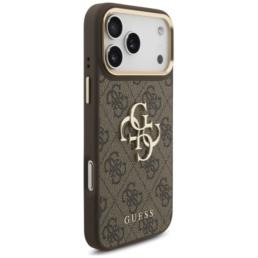 Etui Guess 4G Big 4G Classic Logo Big Strap Metal Buttons do iPhone 18 Pro Max / 17 Pro Max brązowy