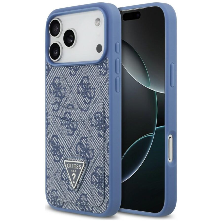 Etui Guess 4G Double Card Triangle do iPhone 18 Pro Max / 17 Pro Max niebieski