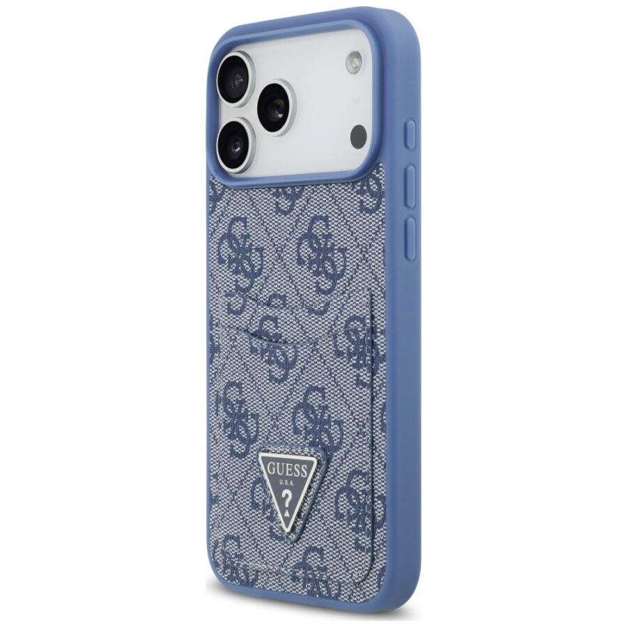 Etui Guess 4G Double Card Triangle do iPhone 18 Pro Max / 17 Pro Max niebieski
