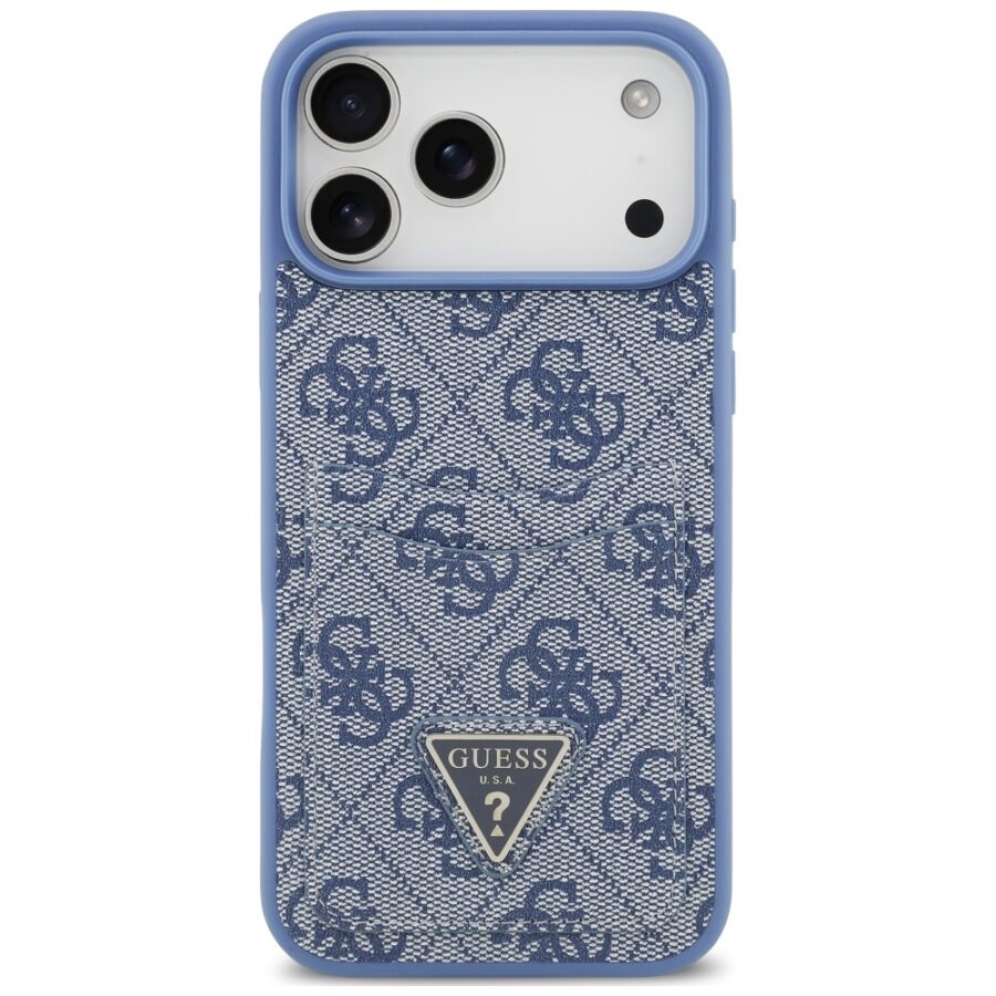 Etui Guess 4G Double Card Triangle do iPhone 18 Pro Max / 17 Pro Max niebieski