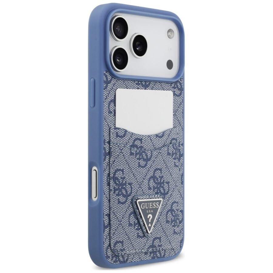 Etui Guess 4G Double Card Triangle do iPhone 18 Pro Max / 17 Pro Max niebieski