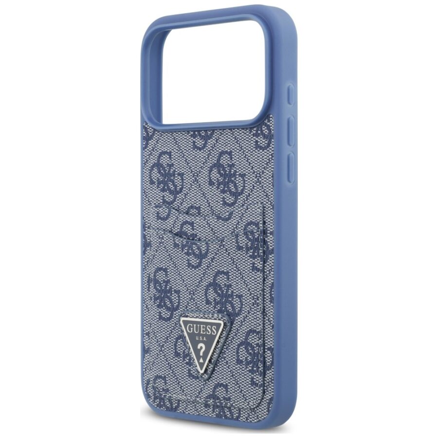 Etui Guess 4G Double Card Triangle do iPhone 18 Pro Max / 17 Pro Max niebieski
