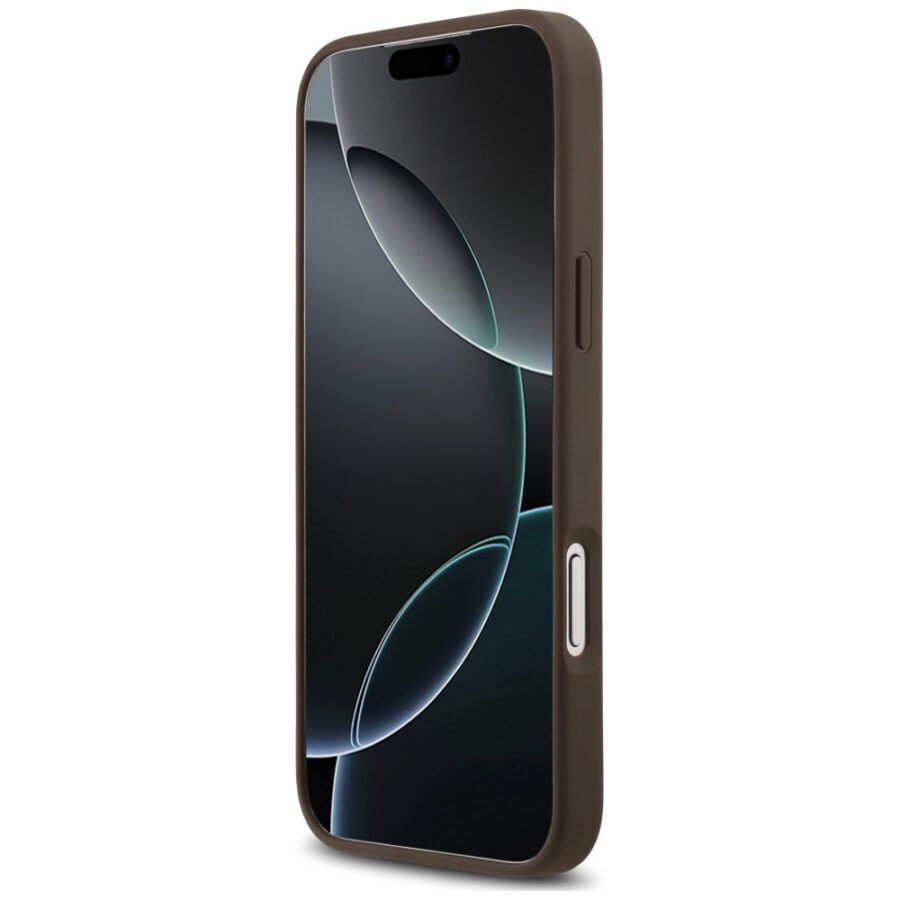 Etui Guess 4G Double Card Triangle do iPhone 18 Pro Max / 17 Pro Max brązowy