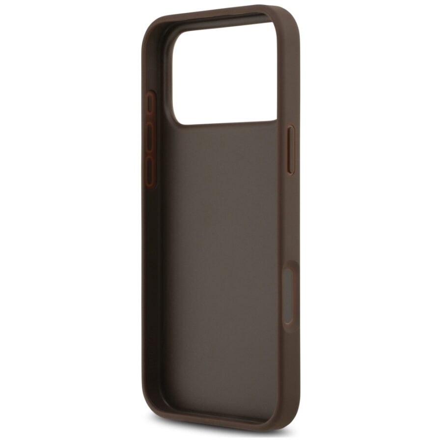 Etui Guess 4G Double Card Triangle do iPhone 18 Pro Max / 17 Pro Max brązowy