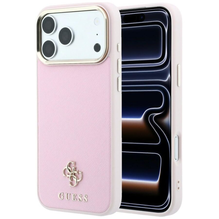 Etui Guess Saffiano Small 4G & Classic Logo MagSafe do iPhone 18 Pro / 17 Pro różowy