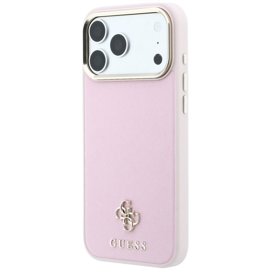 Etui Guess Saffiano Small 4G & Classic Logo MagSafe do iPhone 18 Pro / 17 Pro różowy