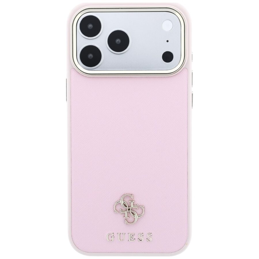 Etui Guess Saffiano Small 4G & Classic Logo MagSafe do iPhone 18 Pro / 17 Pro różowy