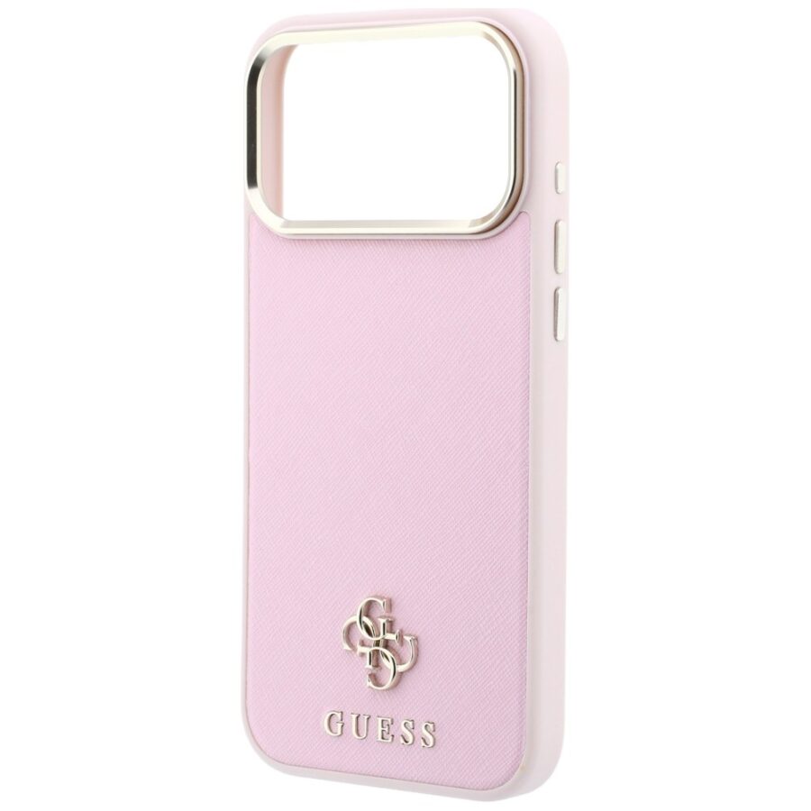 Etui Guess Saffiano Small 4G & Classic Logo MagSafe do iPhone 18 Pro / 17 Pro różowy