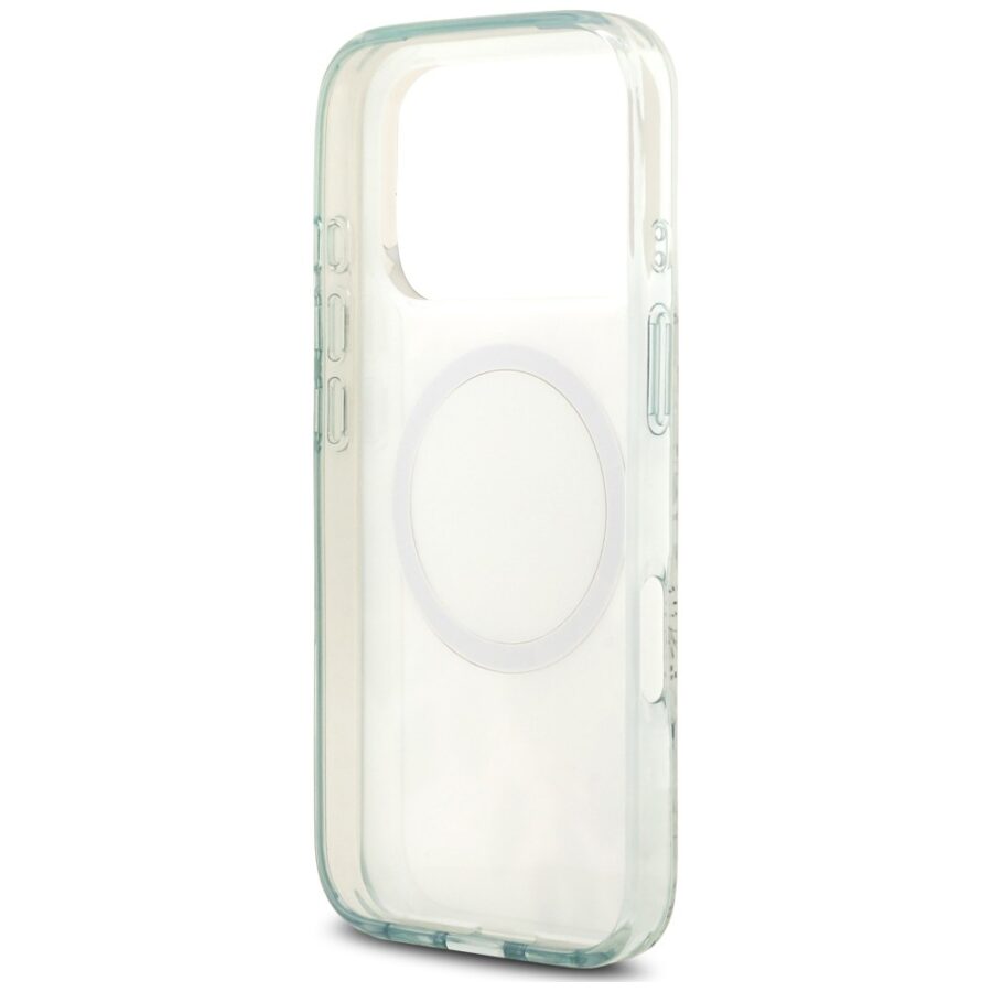 Etui Guess IML Flower & Tonal Circle MagSafe do iPhone 18 Pro / 17 Pro zielony