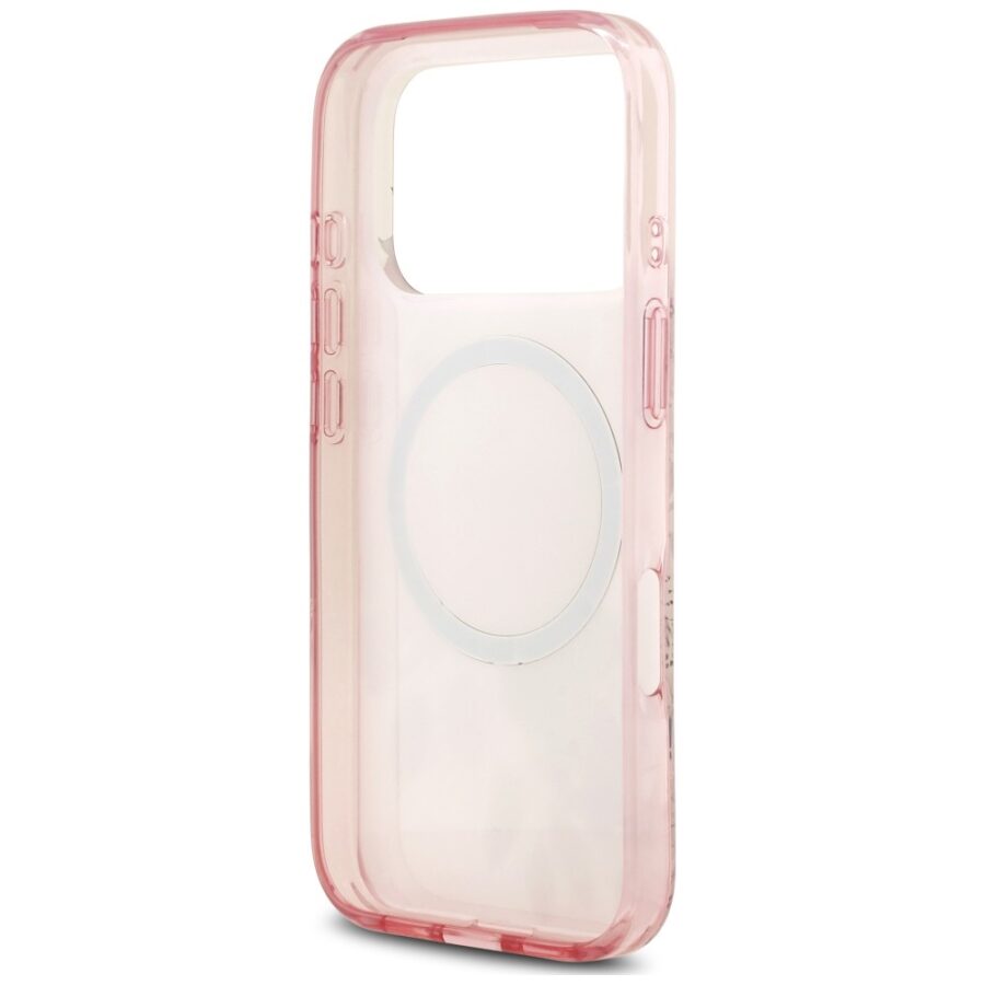 Etui Guess IML Flower & Tonal Circle MagSafe do iPhone 18 Pro / 17 Pro różowy