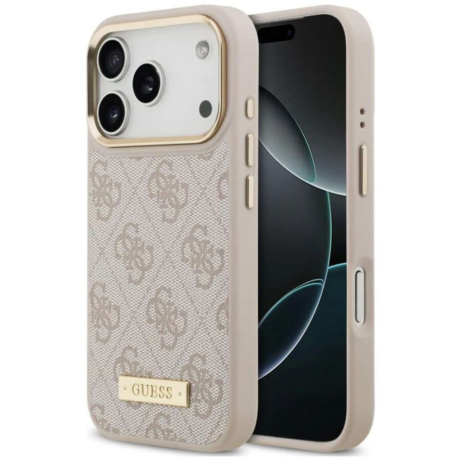 Etui Guess 4G Logo Plate MagSafe doiPhone 18 Pro / 17 Pro różowy