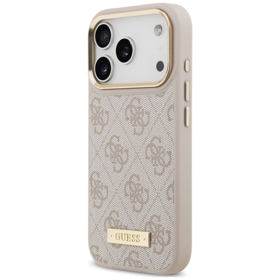 Etui Guess 4G Logo Plate MagSafe doiPhone 18 Pro / 17 Pro różowy