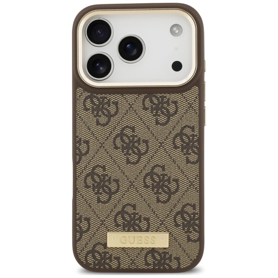 Etui Guess 4G Logo Plate MagSafe doiPhone 18 Pro / 17 Pro brązowy