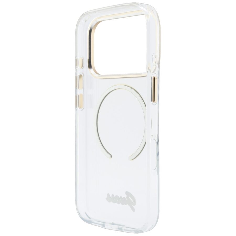 Etui Guess IML Script Metal MagSafe do iPhone 18 Pro Max / 17 Pro Max przezroczysty