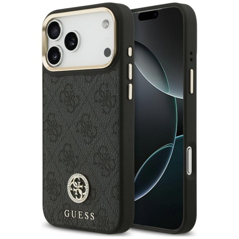 Etui Guess 4G Strass Logo MagSafe do iPhone 18 Pro Max / 17 Pro Max czarny