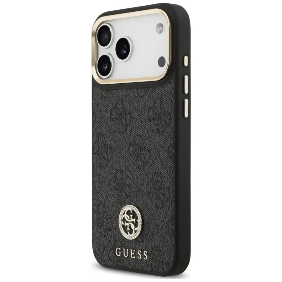 Etui Guess 4G Strass Logo MagSafe do iPhone 18 Pro Max / 17 Pro Max czarny