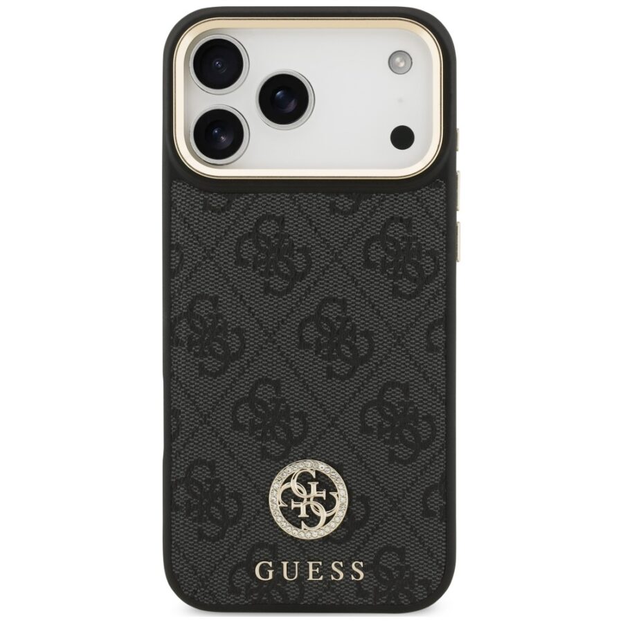 Etui Guess 4G Strass Logo MagSafe do iPhone 18 Pro Max / 17 Pro Max czarny