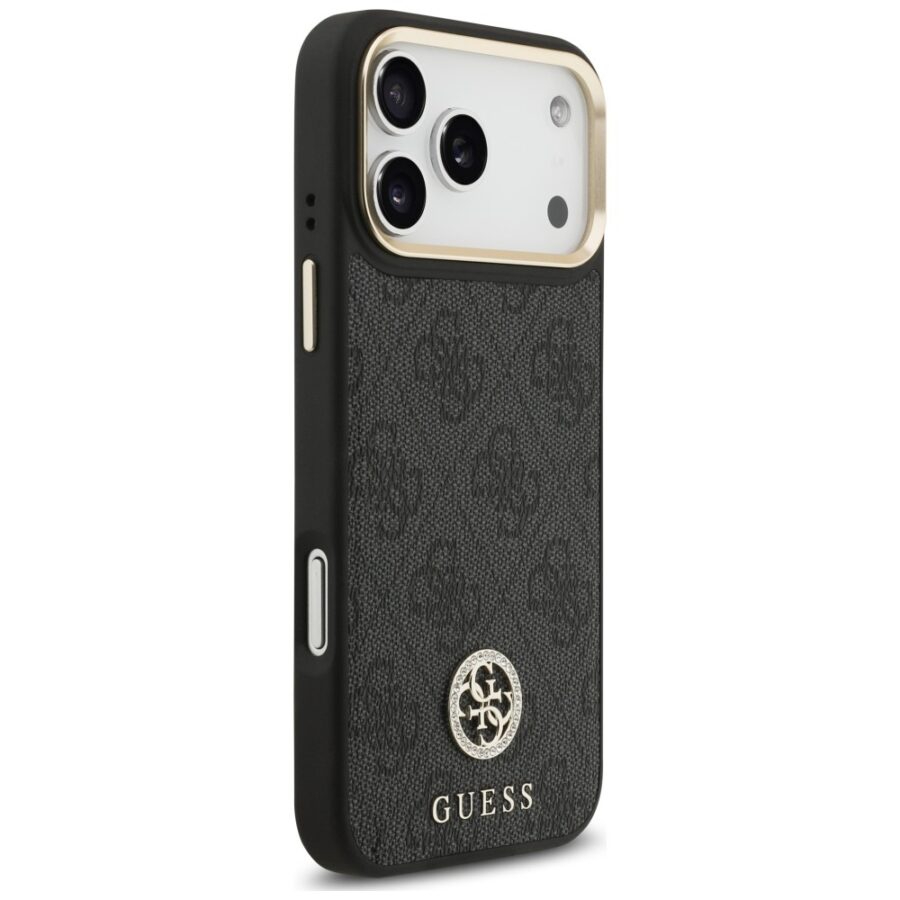 Etui Guess 4G Strass Logo MagSafe do iPhone 18 Pro Max / 17 Pro Max czarny