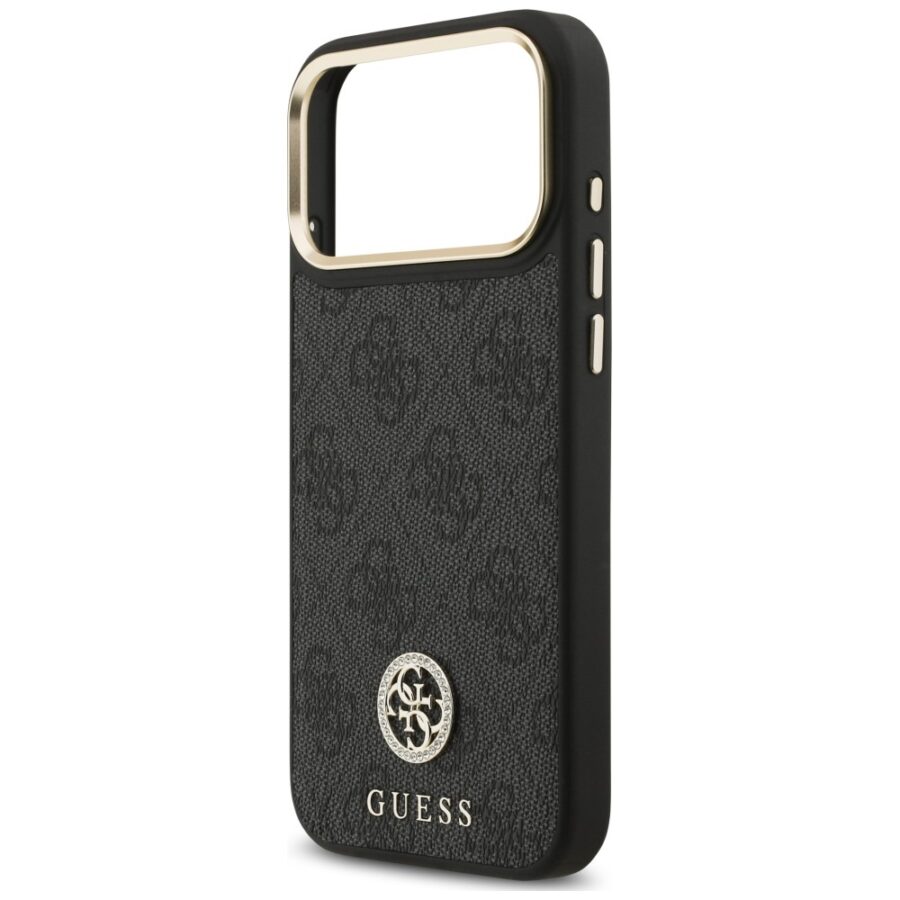 Etui Guess 4G Strass Logo MagSafe do iPhone 18 Pro Max / 17 Pro Max czarny