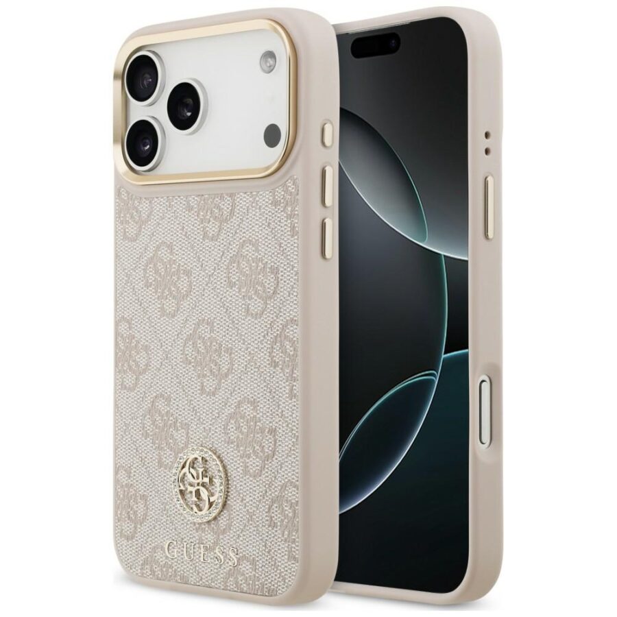 Etui Guess 4G Strass Logo MagSafe do iPhone 18 Pro Max / 17 Pro Max różowy