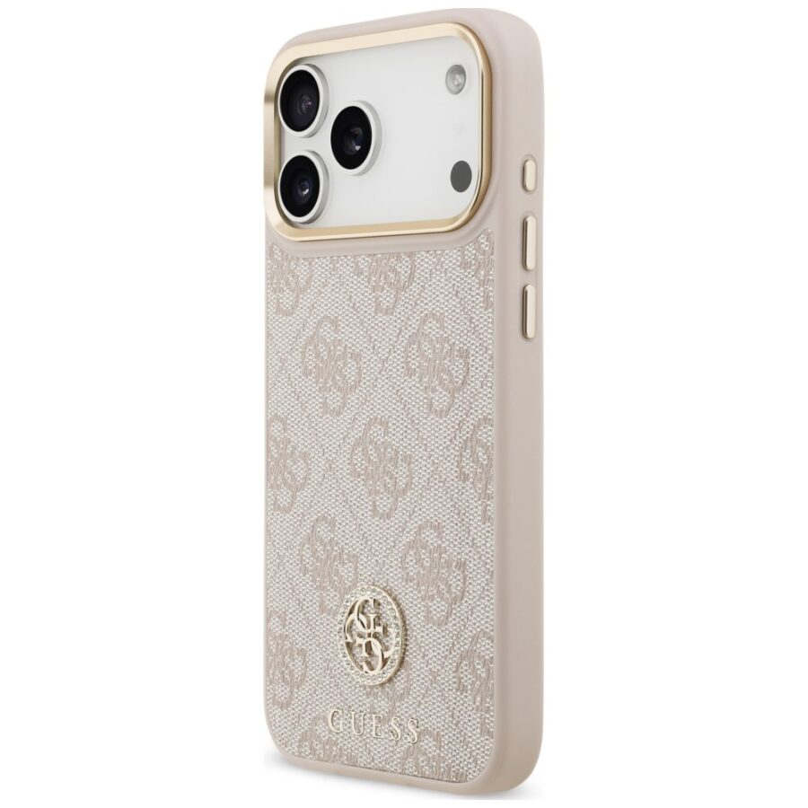 Etui Guess 4G Strass Logo MagSafe do iPhone 18 Pro Max / 17 Pro Max różowy